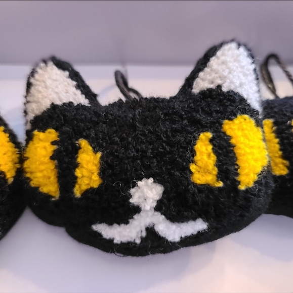 6ft Knitted Halloween Black Cat Garland By Novogratz New - Picture 5 of 6